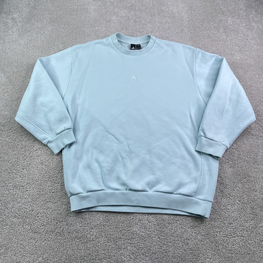 Adidas Sweatshirt Mens XS Light Blue All SZN Season Fleece Crewneck Pullover